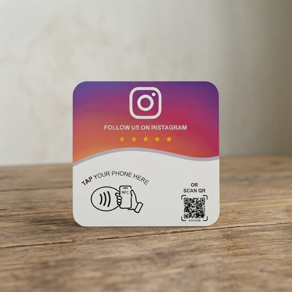 Card NFC Recensione Instagram - carta NFC con chip e grafica Instagram